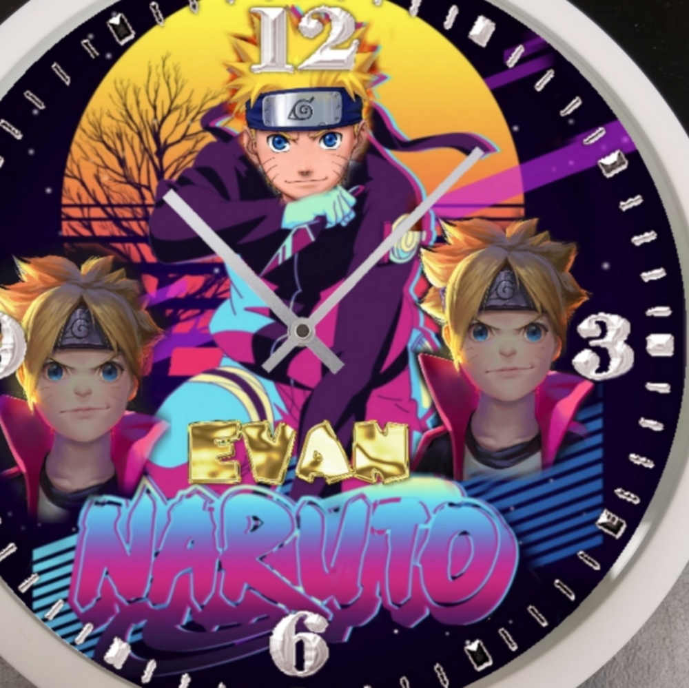Naruto led lights clock personalized